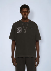 Off-White Men Faded Painting Skate Logo T-Shirt