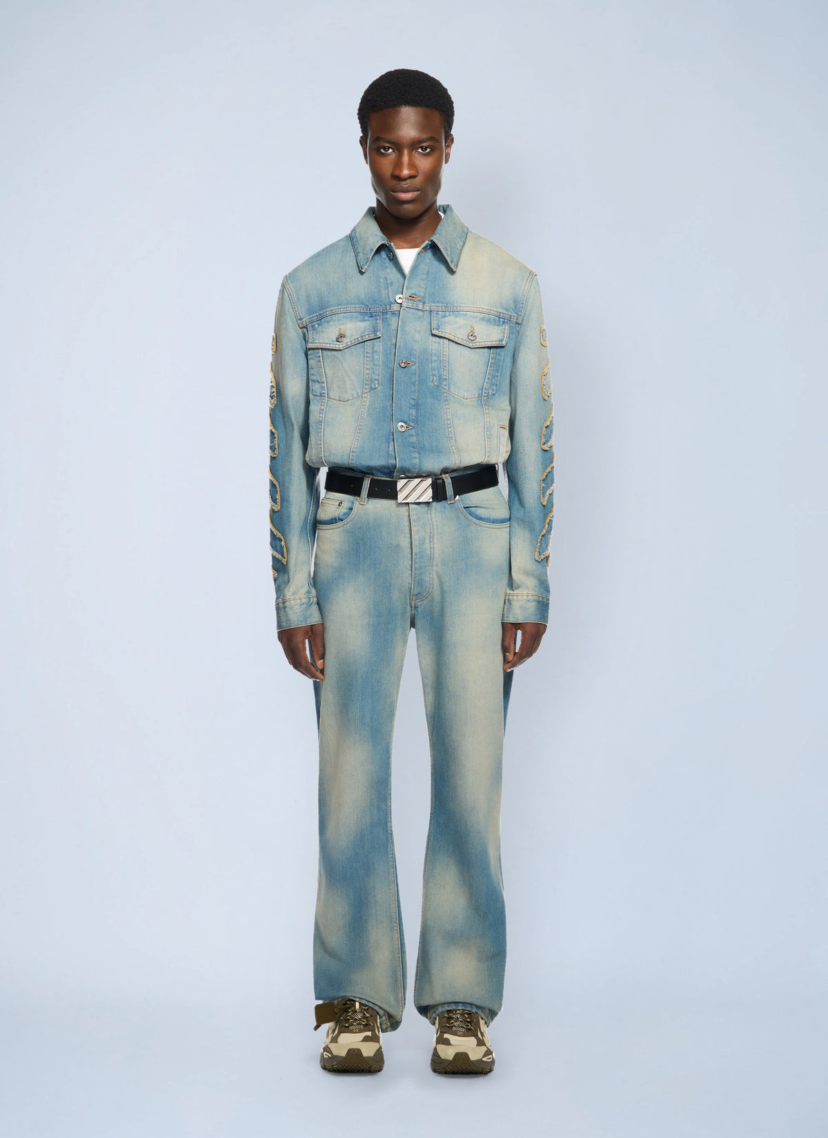 Off-White Men Diagonal Raw Patch 90S Skate Jeans