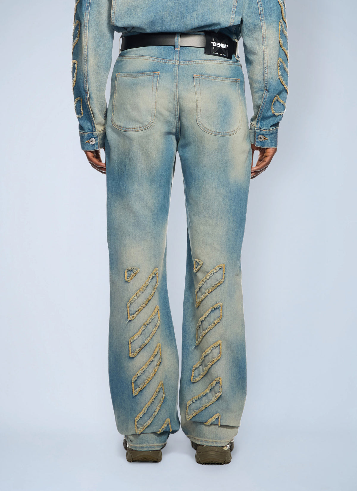 Off-White Men Diagonal Raw Patch 90S Skate Jeans