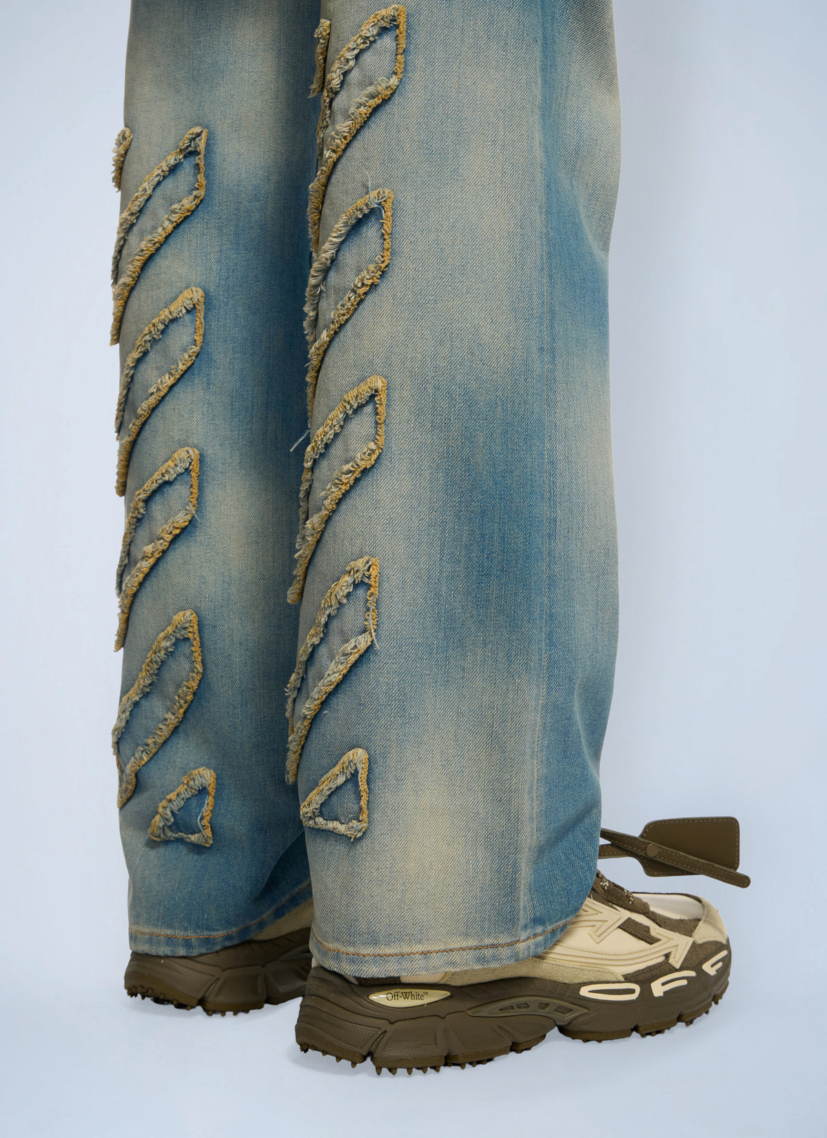 Off-White Men Diagonal Raw Patch 90S Skate Jeans