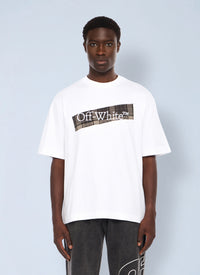 Off-White Men Flannel Diagonal Skate Logo T-Shirt