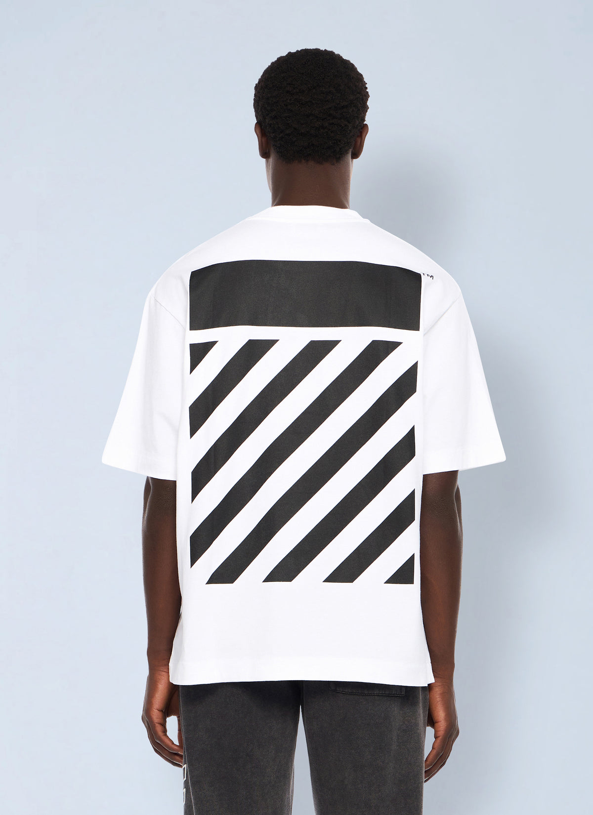 Off-White Men Flannel Diagonal Skate Logo T-Shirt