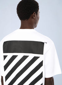 Off-White Men Flannel Diagonal Skate Logo T-Shirt