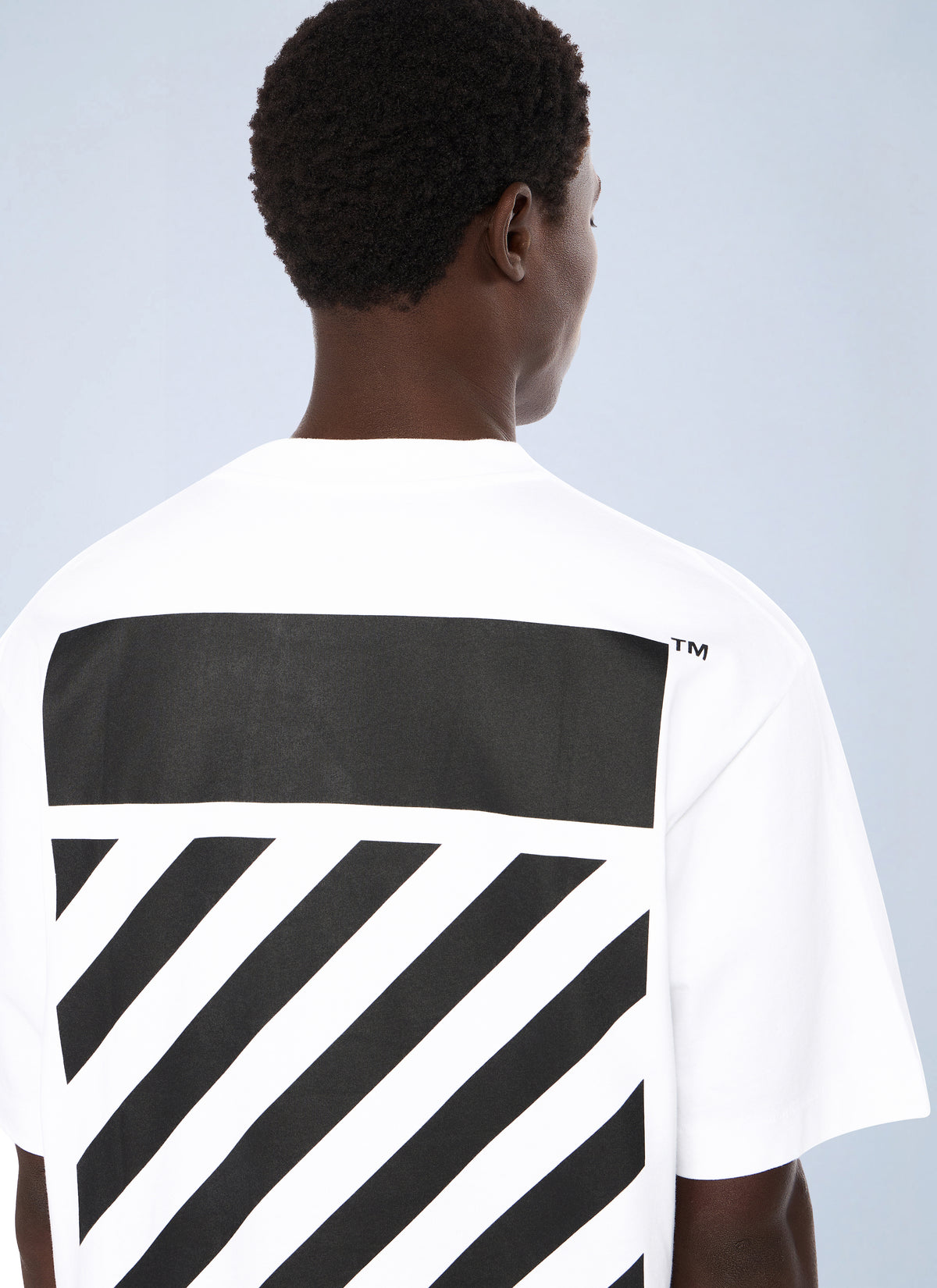 Off-White Men Flannel Diagonal Skate Logo T-Shirt