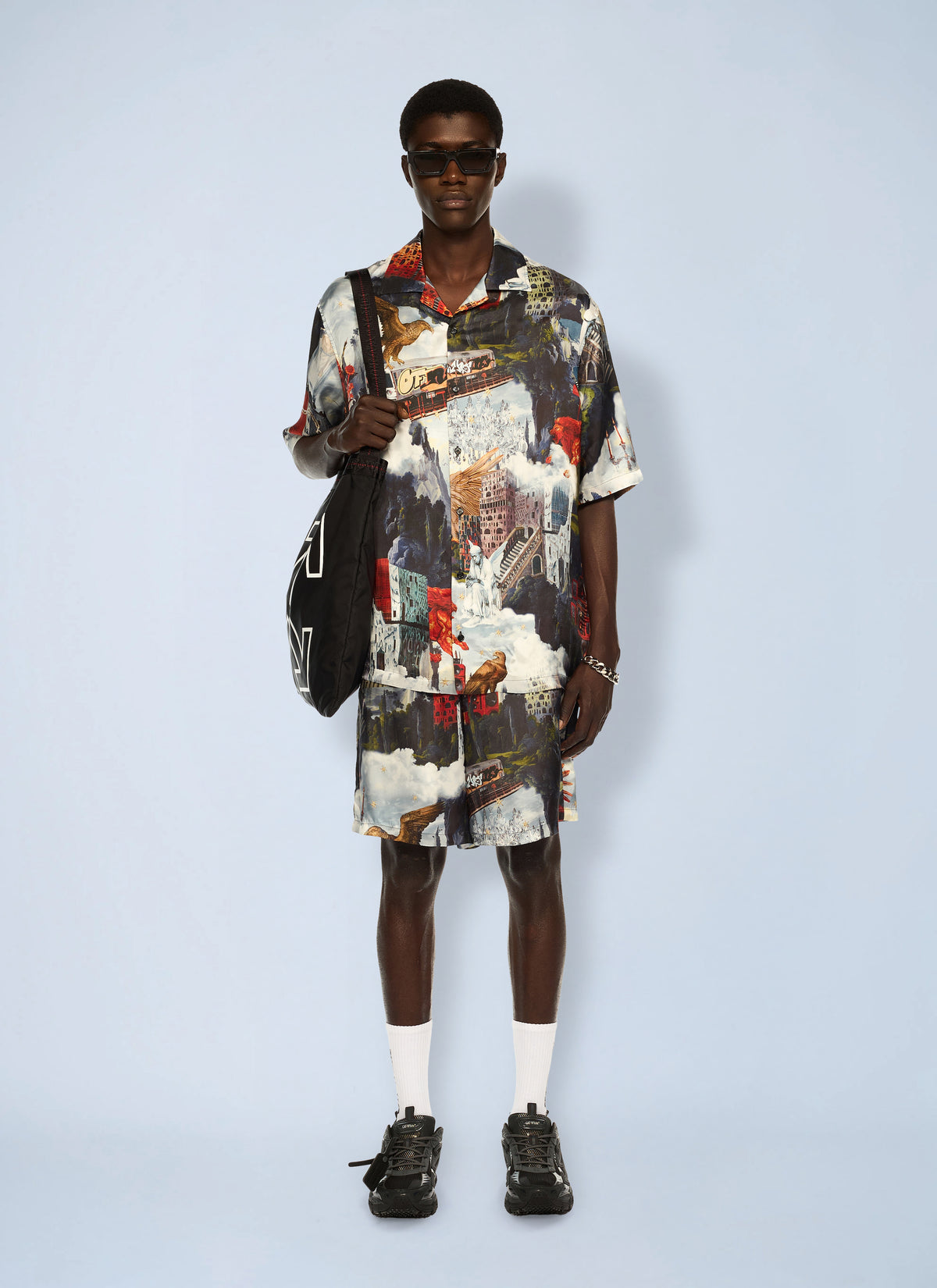 Off-White Men World Paint Viscose Bowling Shirt