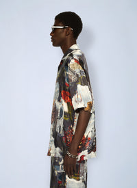Off-White Men World Paint Viscose Bowling Shirt