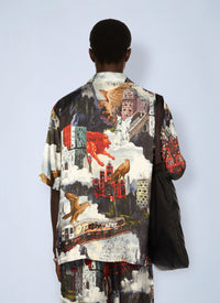 Off-White Men World Paint Viscose Bowling Shirt