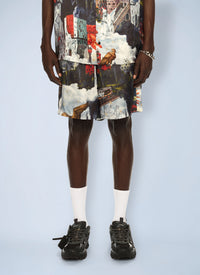 Off-White Men World Paint Viscose Bowling Shorts