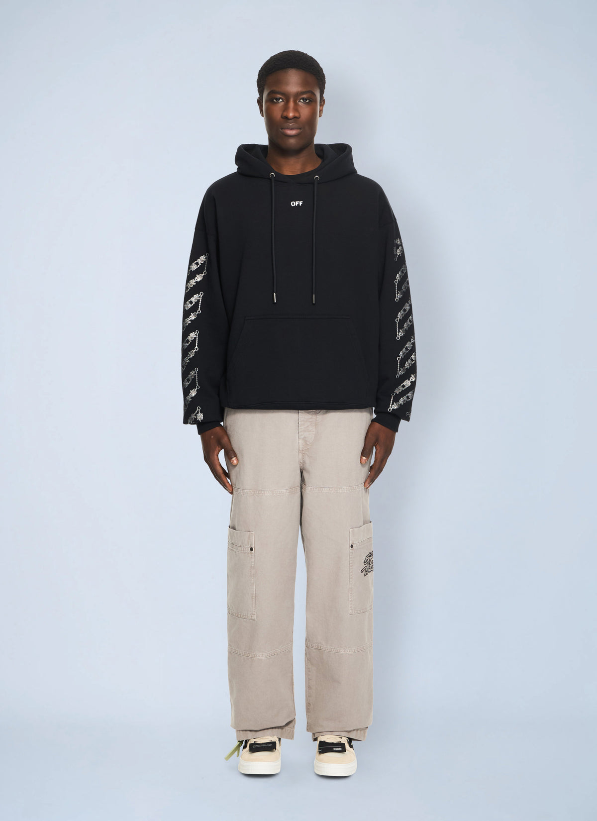 Off-White Men Chain Arrow Diagonal Skate Hoodie
