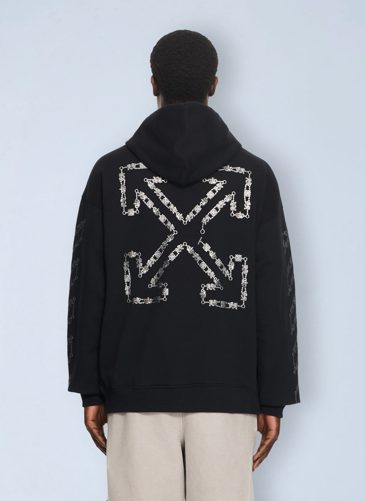 Off-White Men Chain Arrow Diagonal Skate Hoodie
