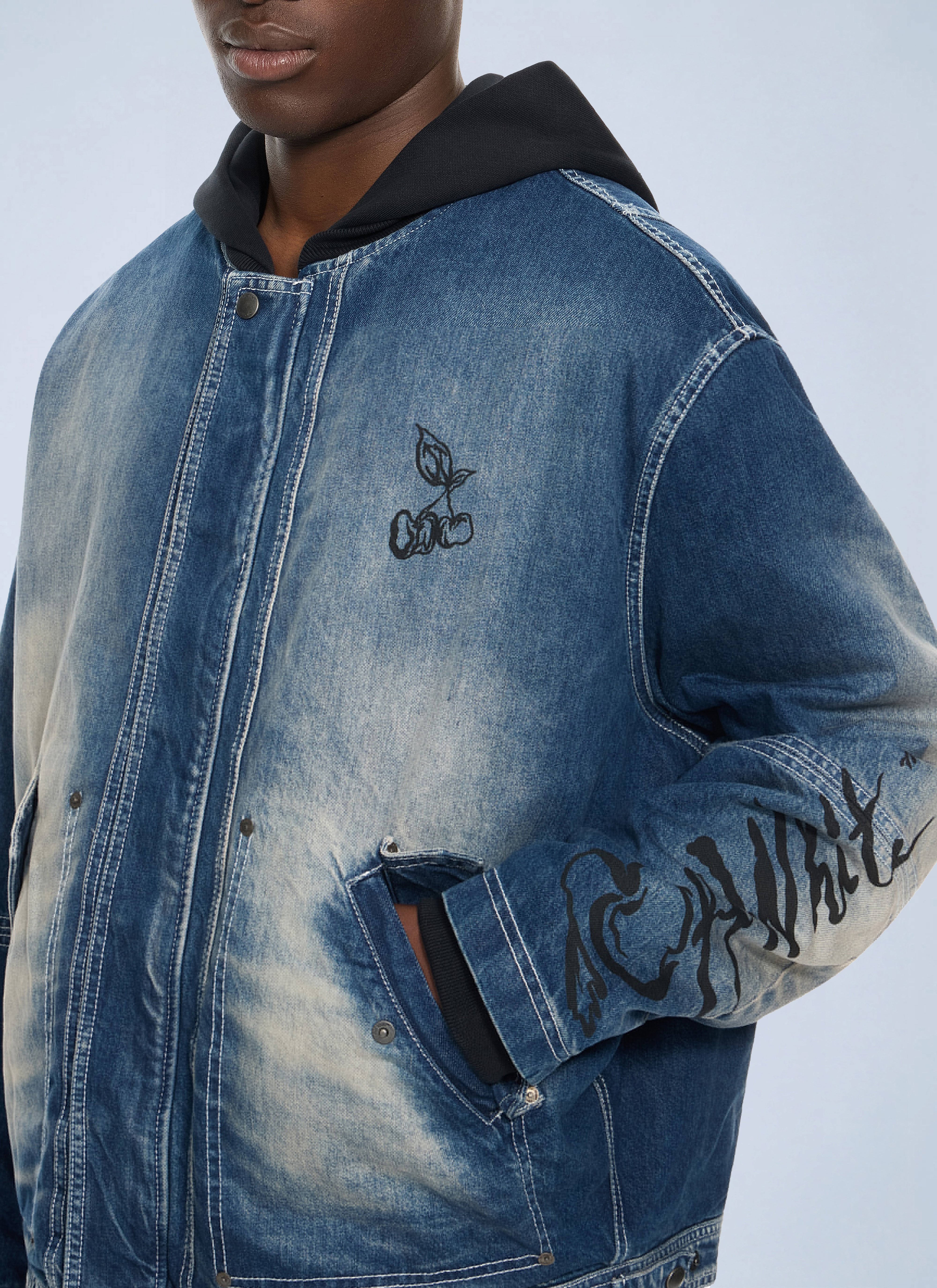 Off-White Men Cherry Jers Hoodie Den Jkt – Bluefly