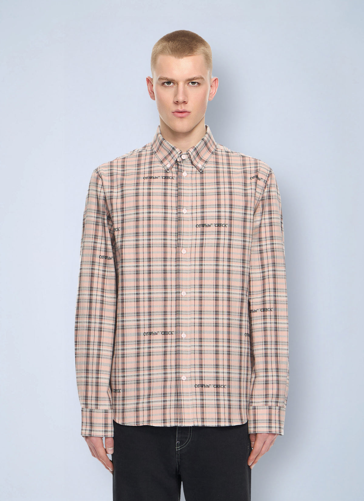 Off-White Men Marker Check Flannel Shirt