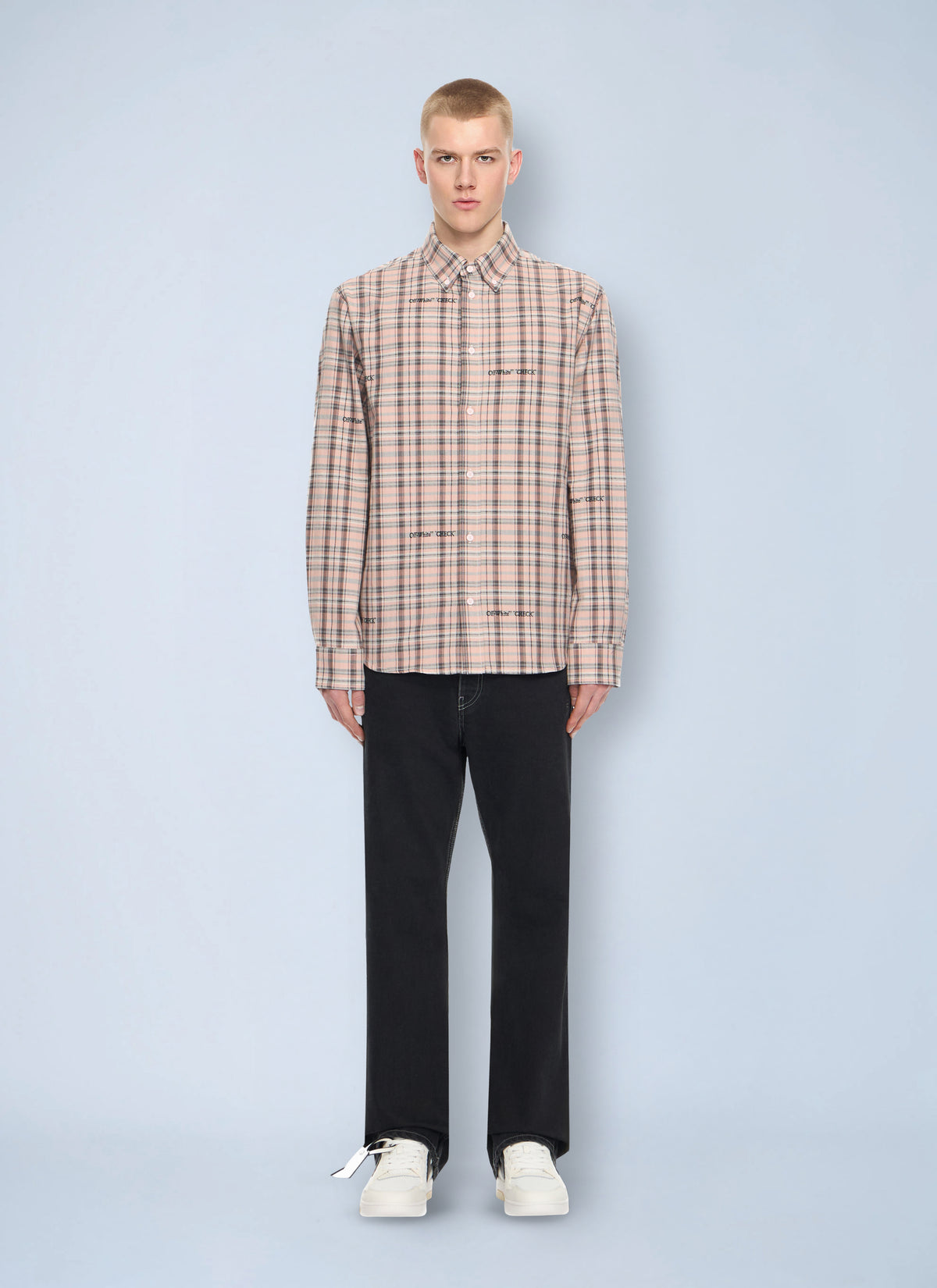 Off-White Men Marker Check Flannel Shirt