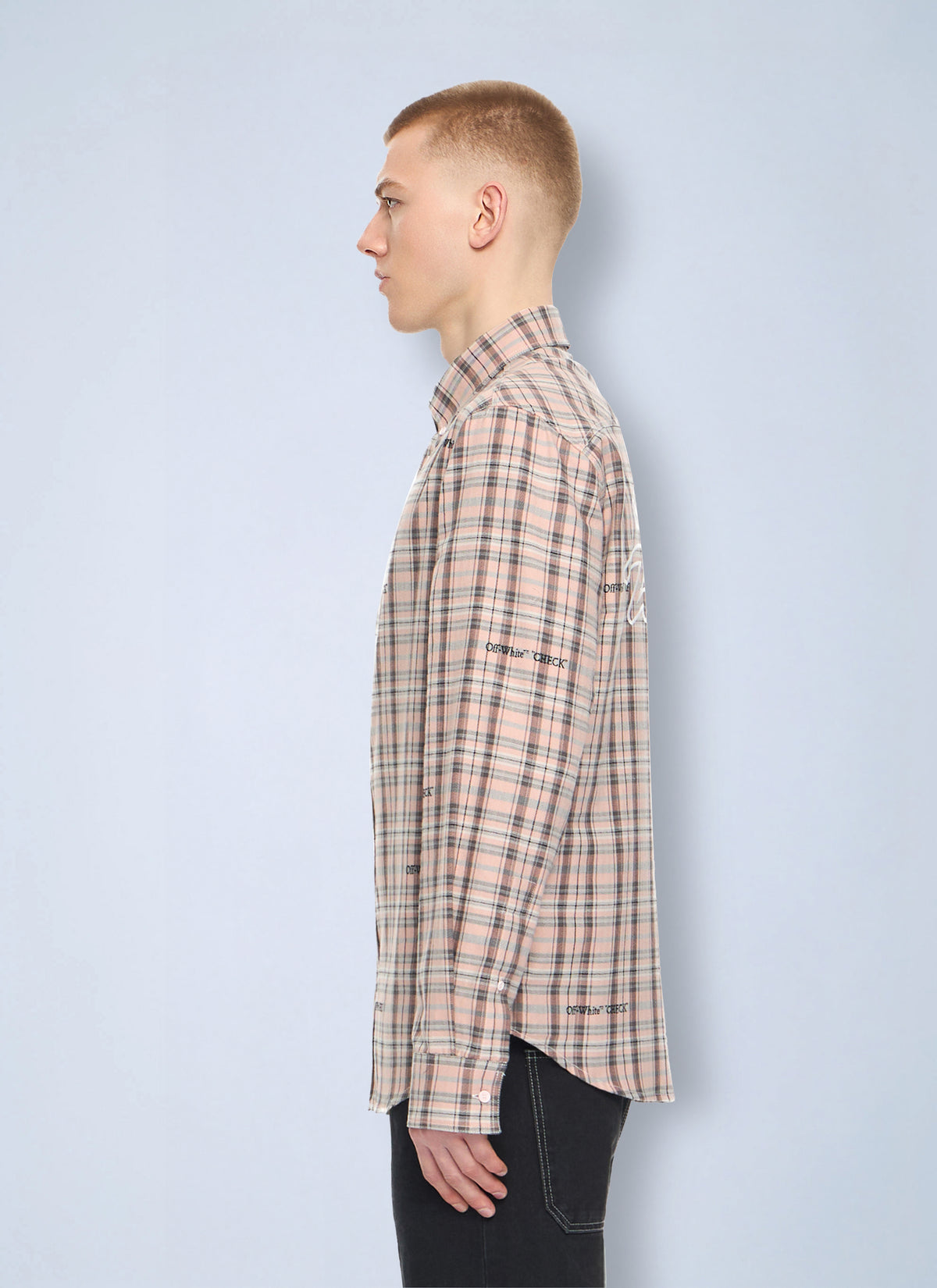 Off-White Men Marker Check Flannel Shirt