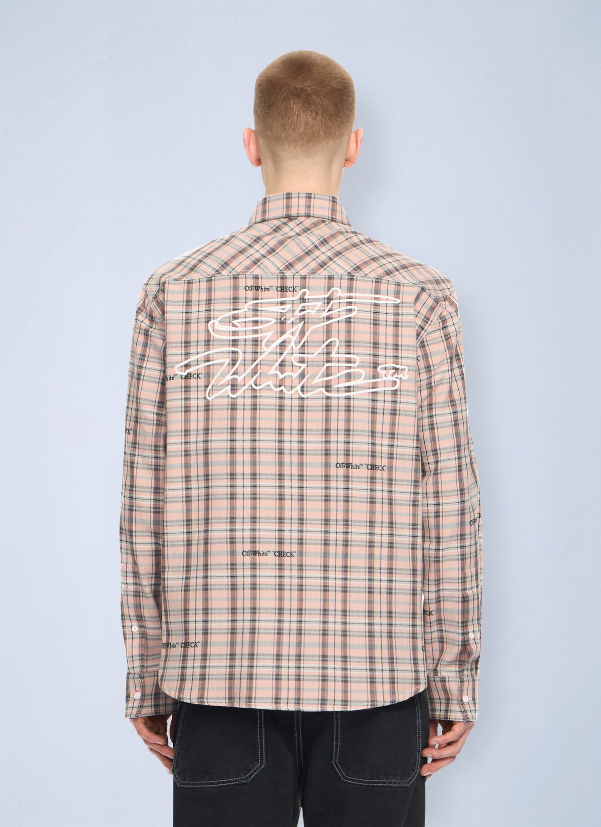 Off-White Men Marker Check Flannel Shirt
