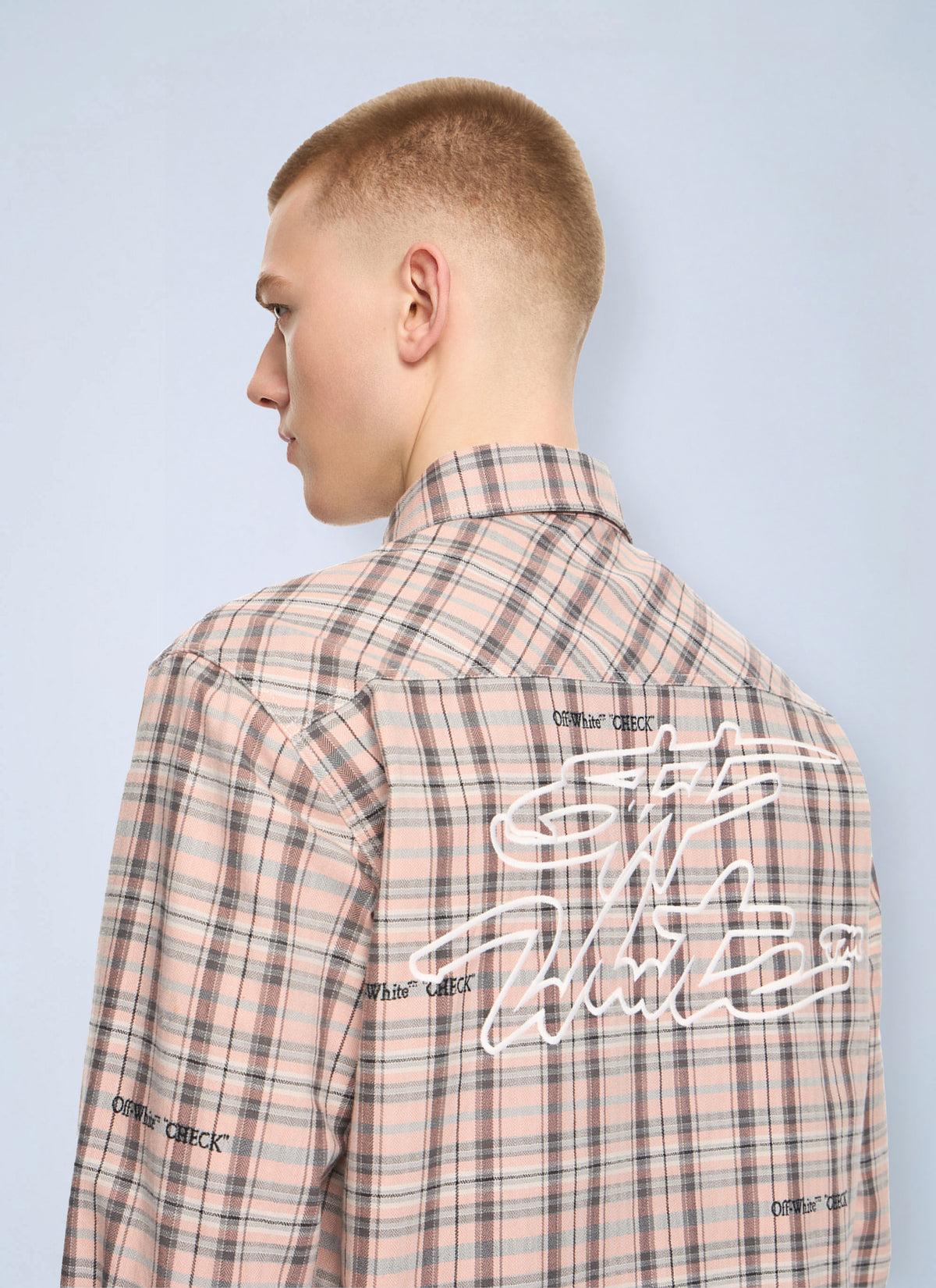 Off-White Men Marker Check Flannel Shirt