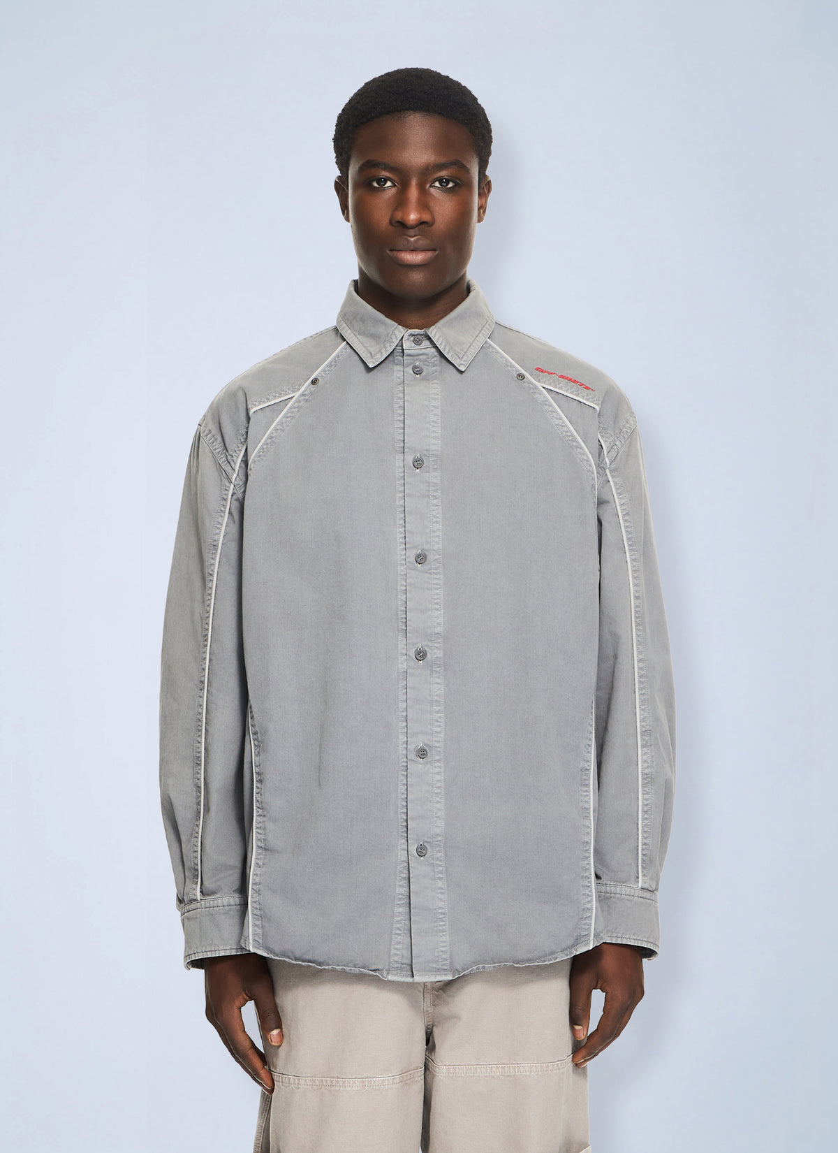 Off-White Men Garment-Dyed Sporty Shirt