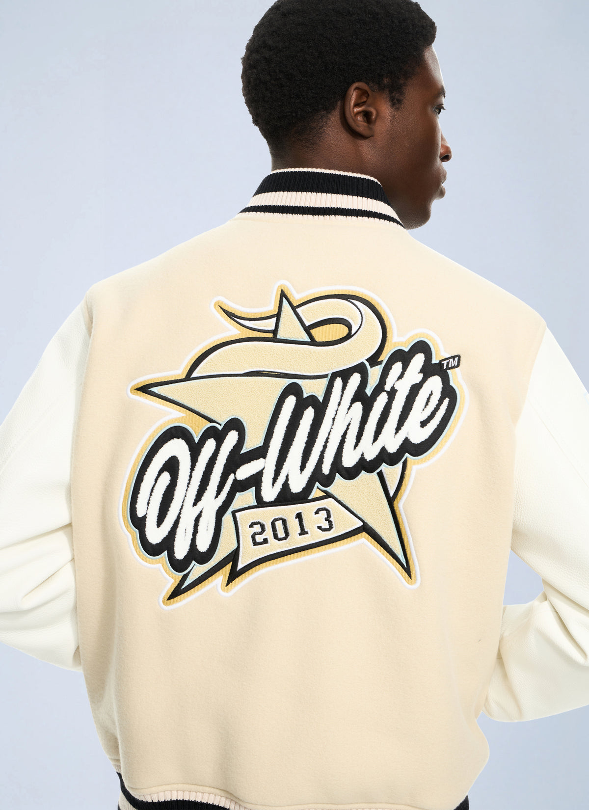 Off-White Men Star Logo Varsity Jacket
