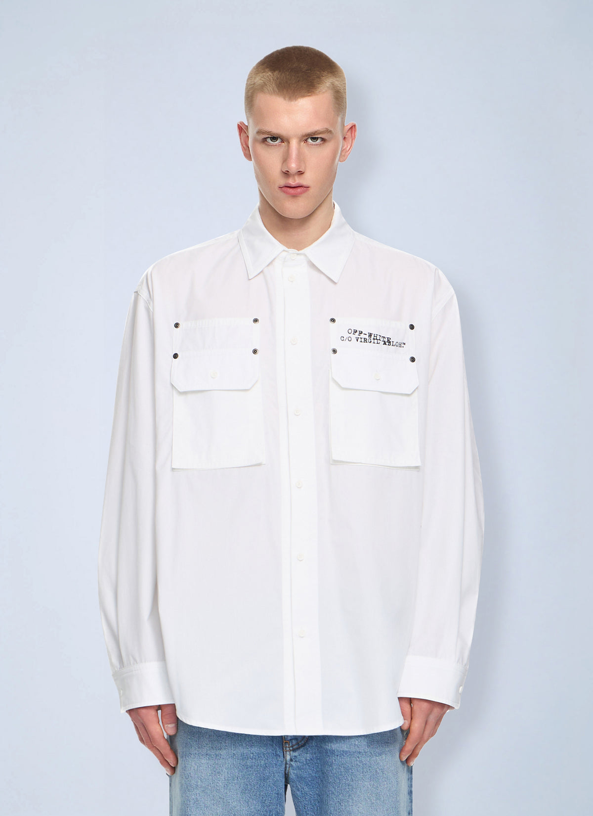 Off-White Men Type Arrow Poplin Overshirt