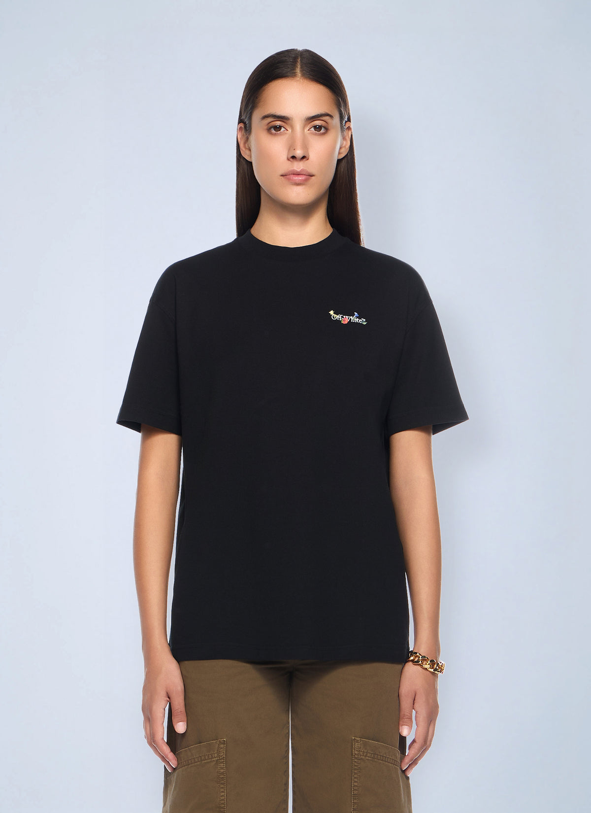 Off-White Off-White Women Arrow Glass Flower Regular Logo T-Shirt