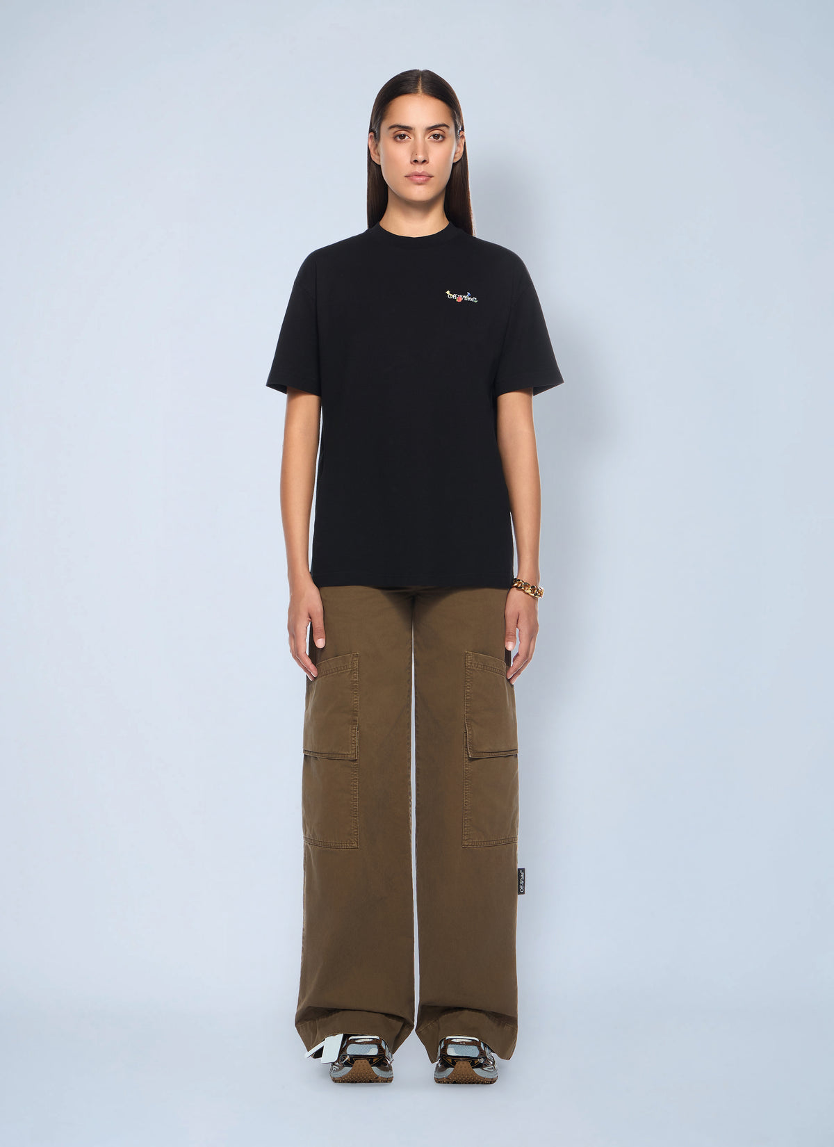 Off-White Off-White Women Arrow Glass Flower Regular Logo T-Shirt