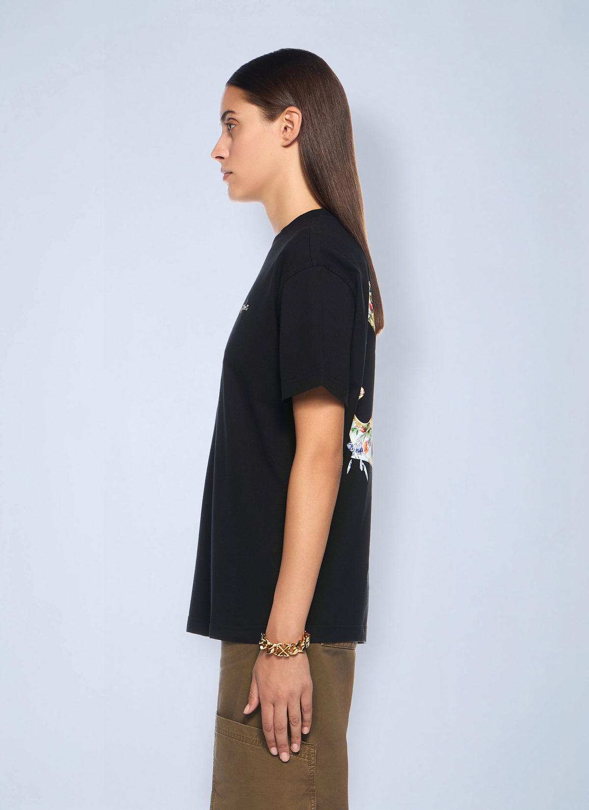 Off-White Off-White Women Arrow Glass Flower Regular Logo T-Shirt