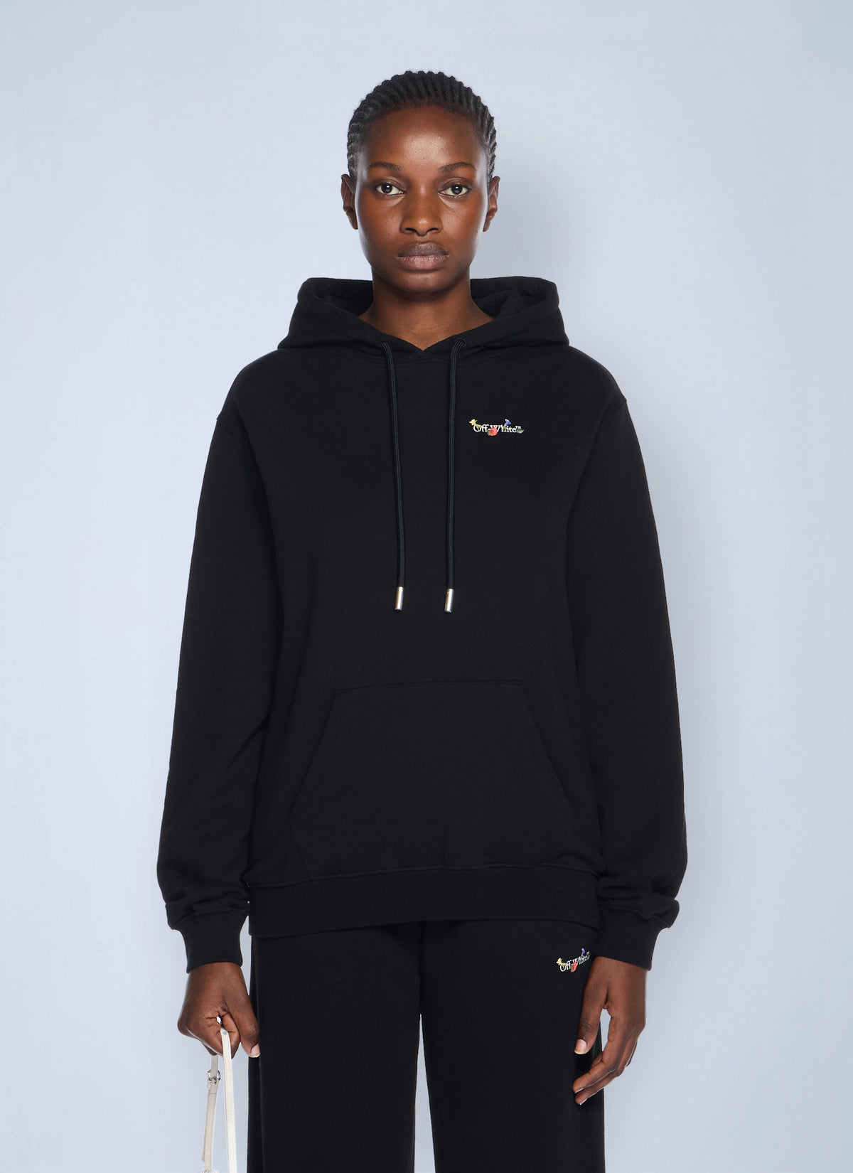 Off-White Women Arrow Glass Flower Logo Hooded Sweatshirt
