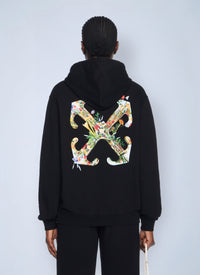 Off-White Women Arrow Glass Flower Logo Hooded Sweatshirt