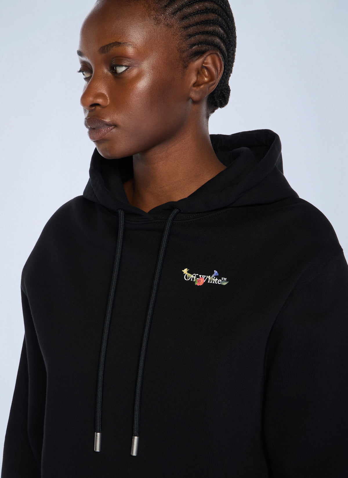 Off-White Women Arrow Glass Flower Logo Hooded Sweatshirt