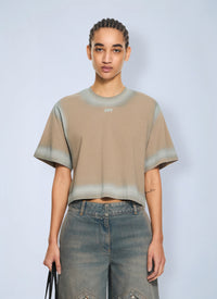 Off-White Off-White Women Spray Off Stamp Crop T-Shirt
