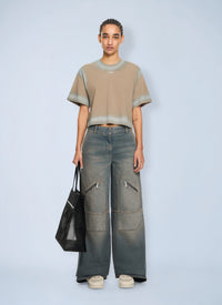 Off-White Off-White Women Spray Off Stamp Crop T-Shirt