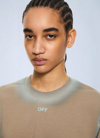 Off-White Off-White Women Spray Off Stamp Crop T-Shirt