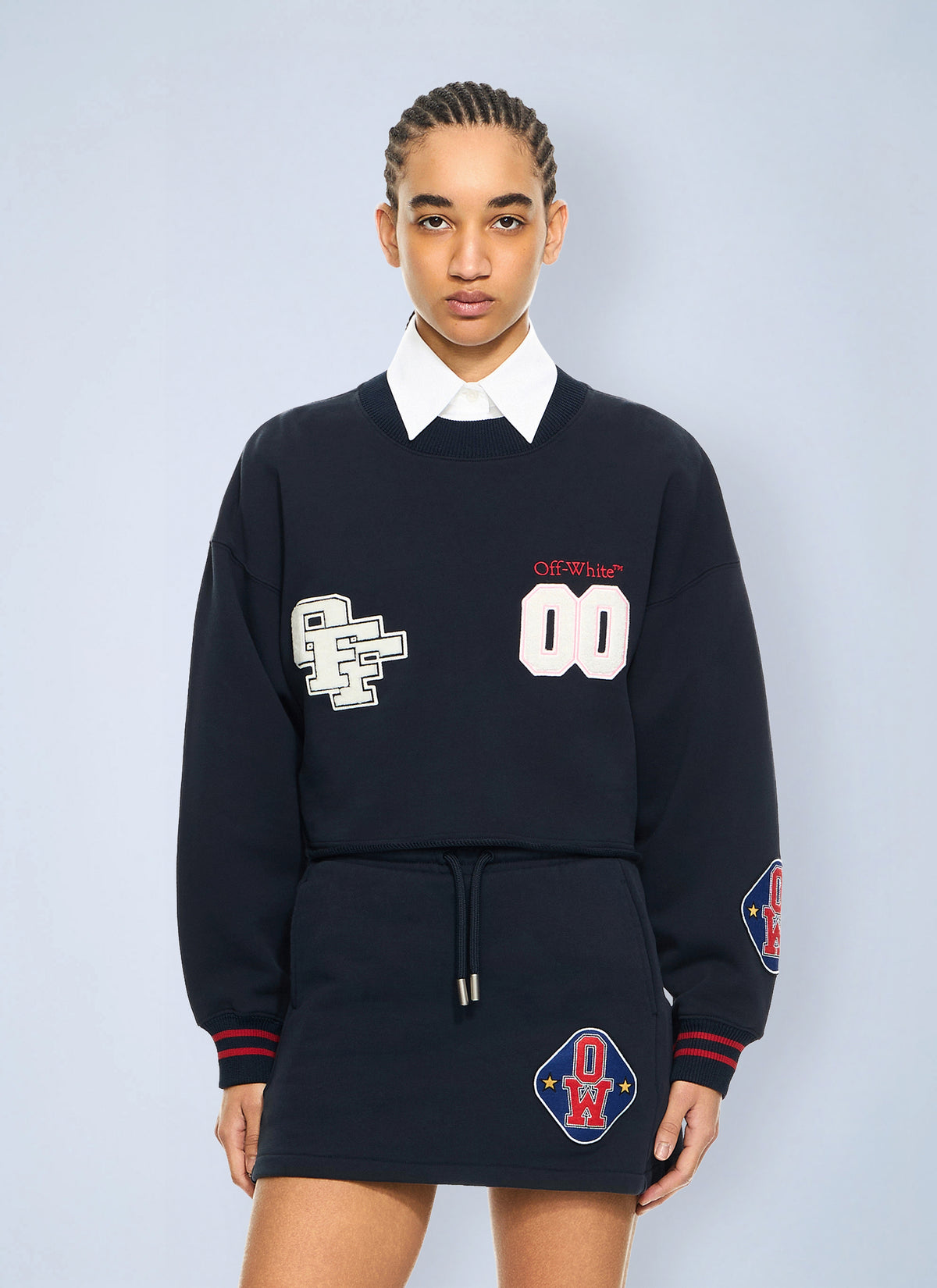 Off-White Off-White Women Royal Patch Crop Sweatshirt