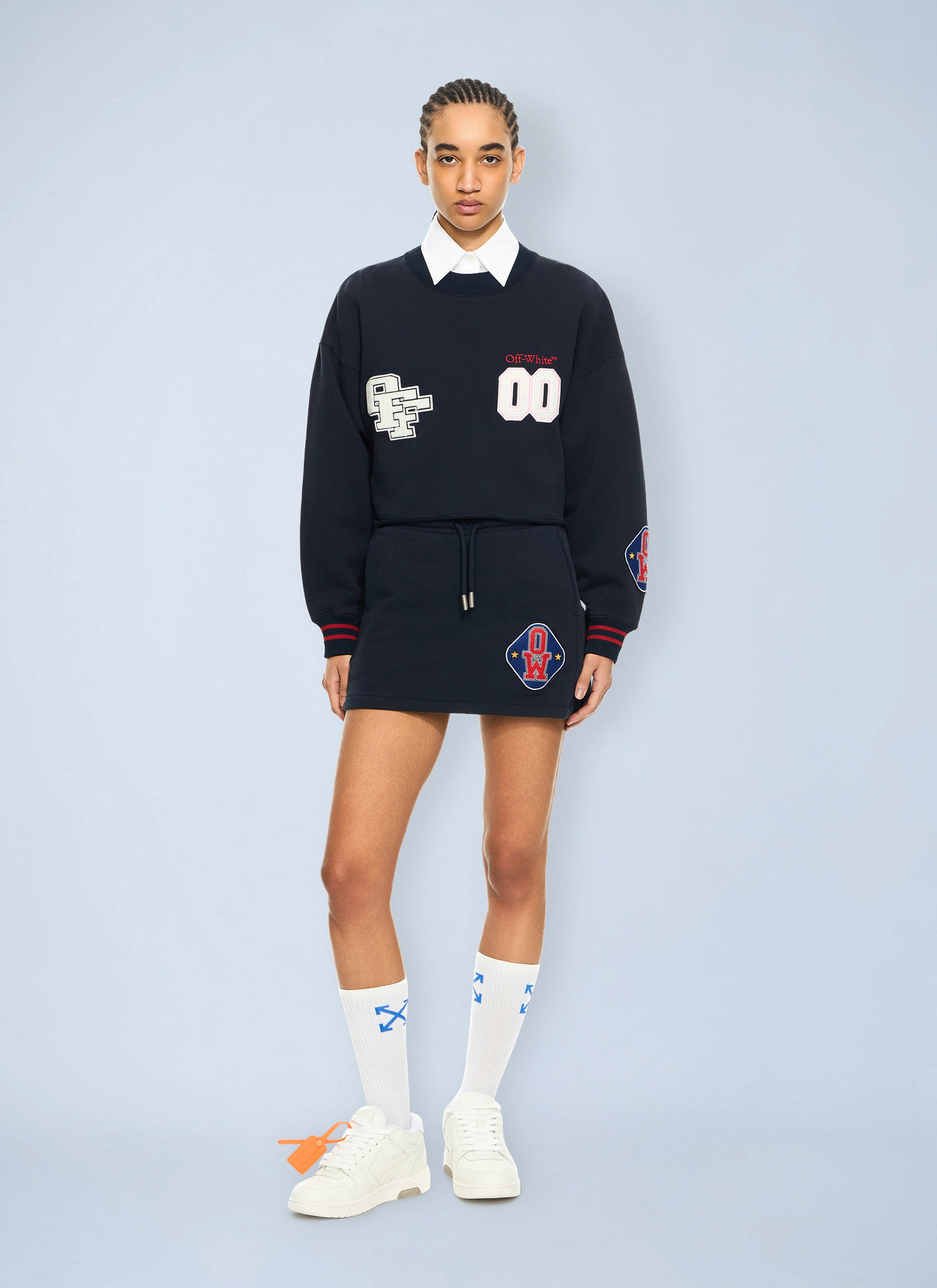 Off-White Off-White Women Royal Patch Crop Sweatshirt