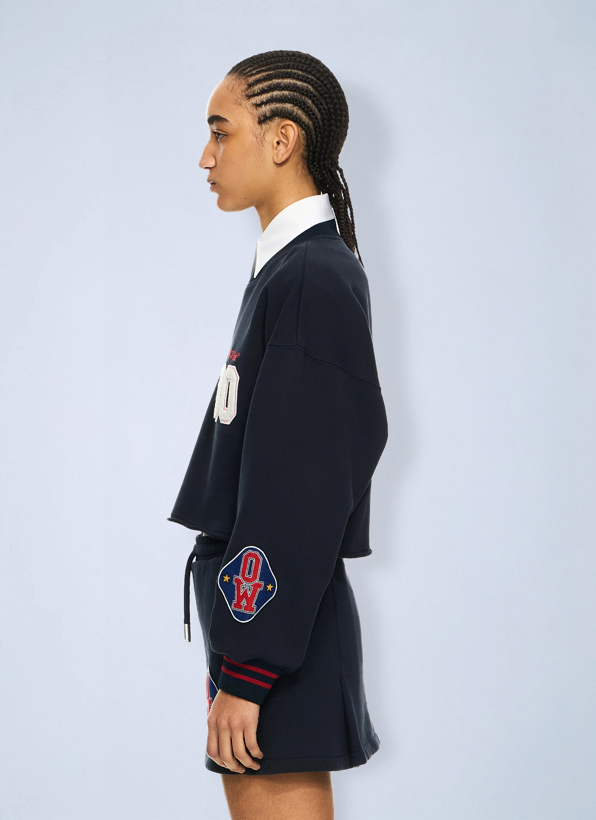 Off-White Off-White Women Royal Patch Crop Sweatshirt