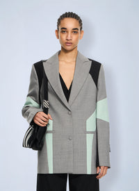 Off-White Women Stretch Color Block Blazer