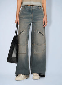Off-White Off-White Women Big Pockets Denim Pants