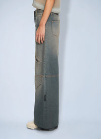 Off-White Off-White Women Big Pockets Denim Pants