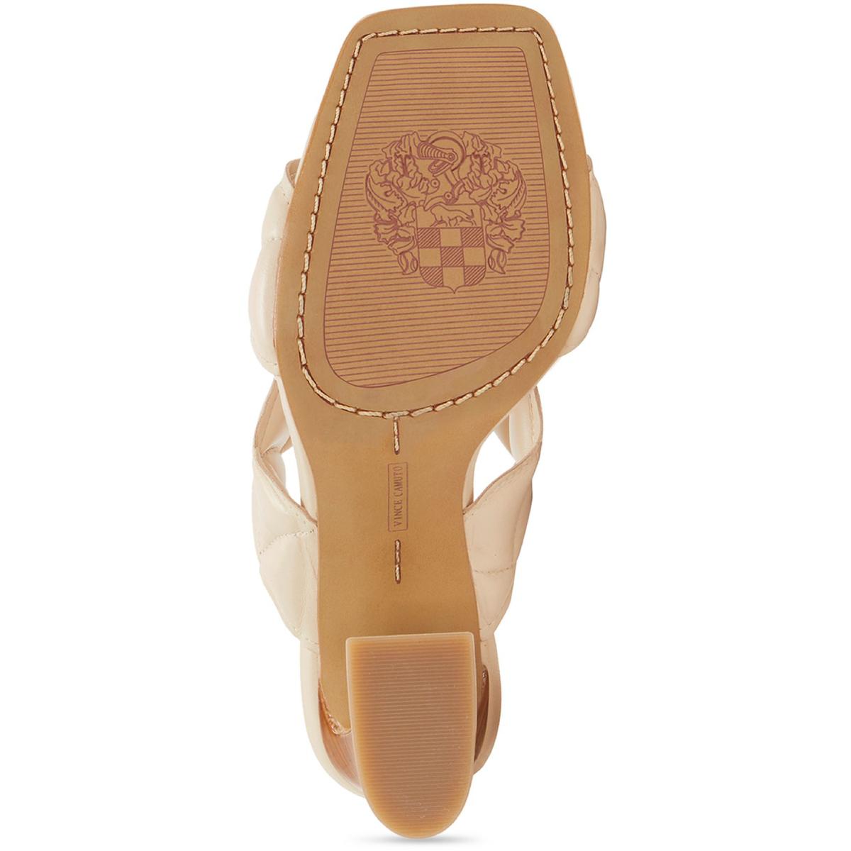 Renneya Womens Leather Square Toe Mule Sandals