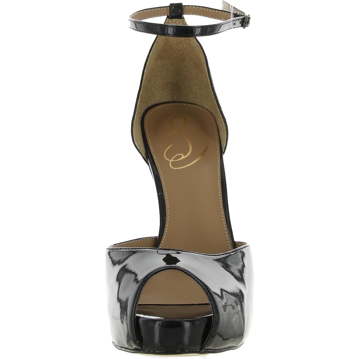 Florencia Womens Solid Ankle Strap Heels