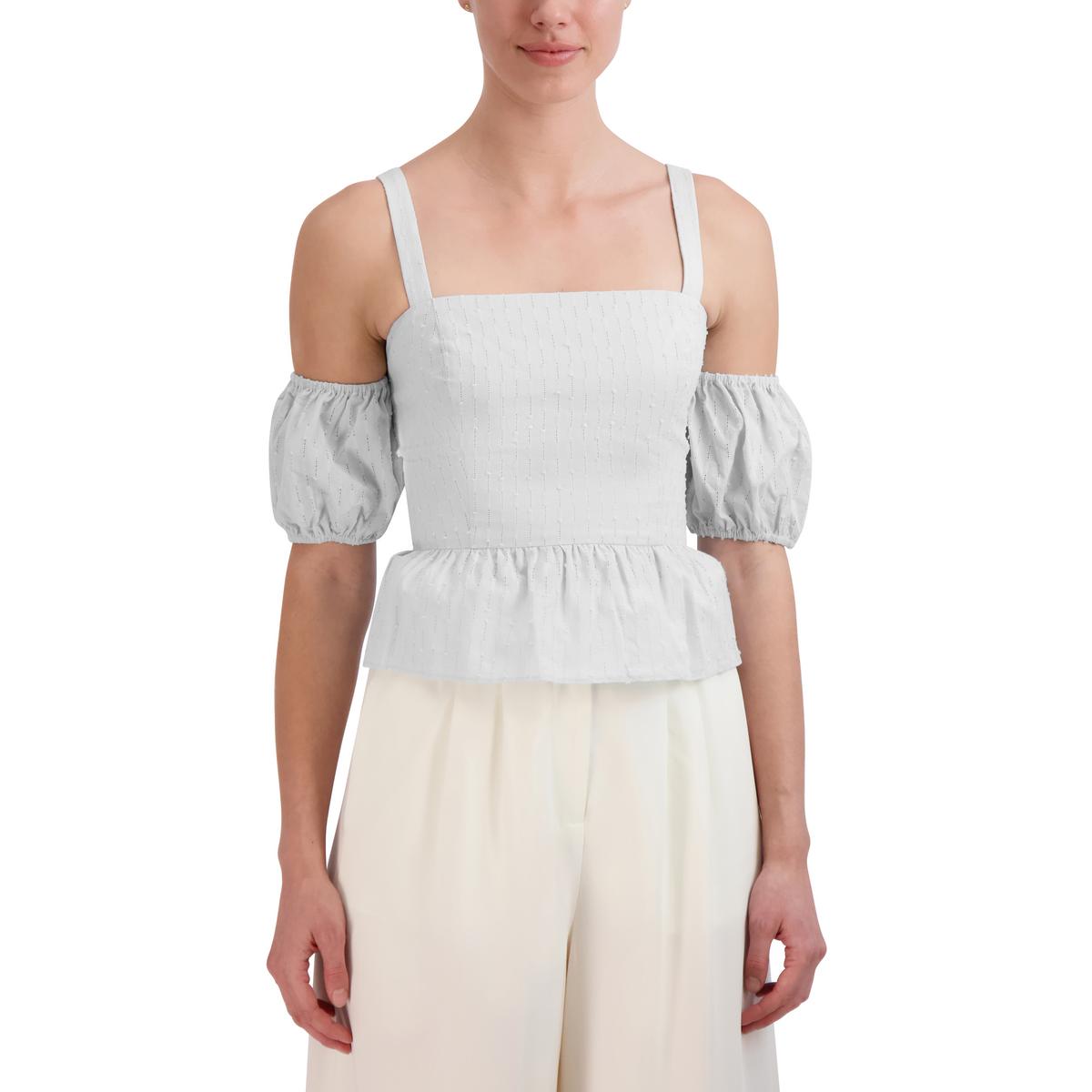 Womens Cotton Off The Shoulder Peplum Top