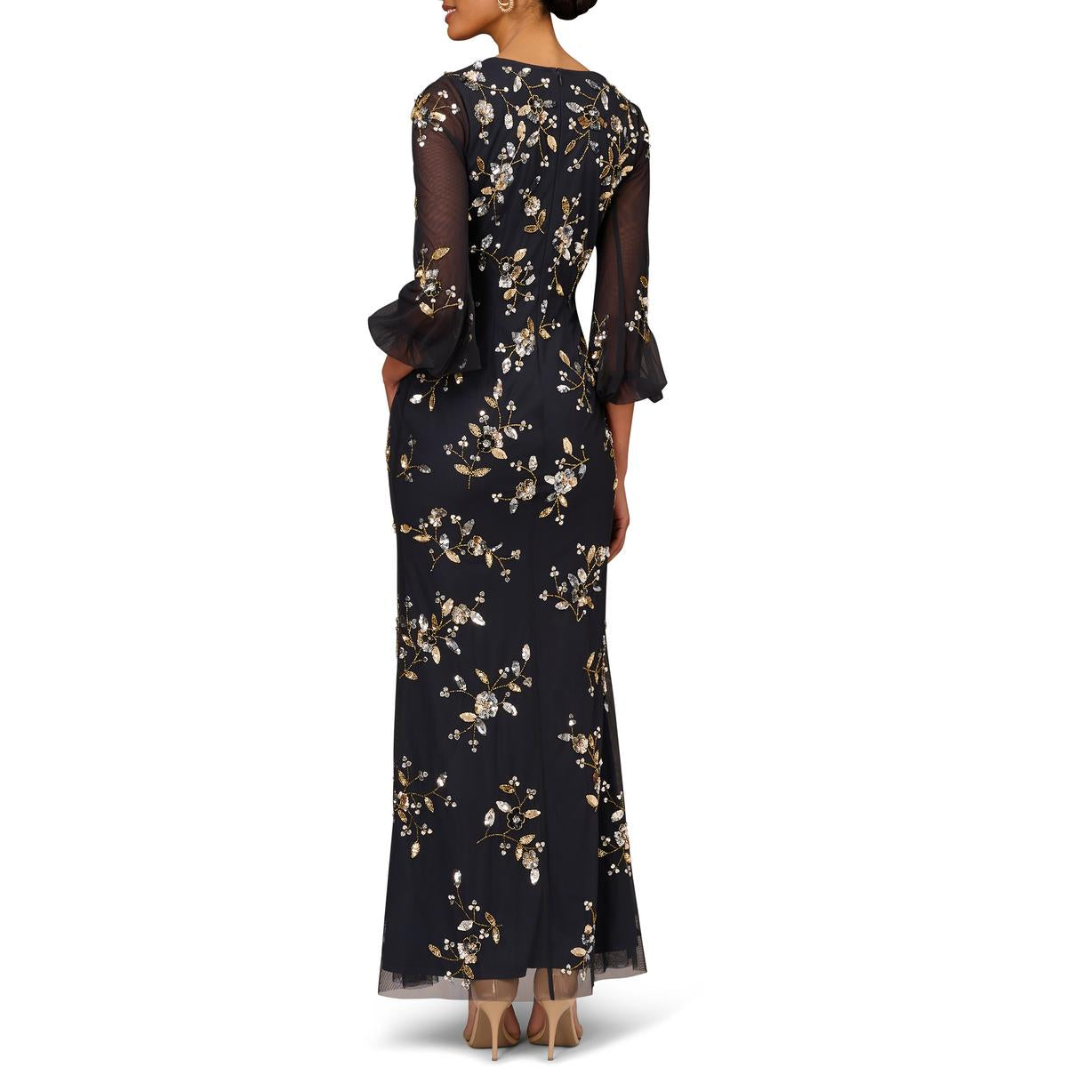Womens Sequined Maxi Evening Dress