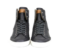 Bally Bally Men's Dark Grey Calf Leather Hi-top Sneaker With Red Beige