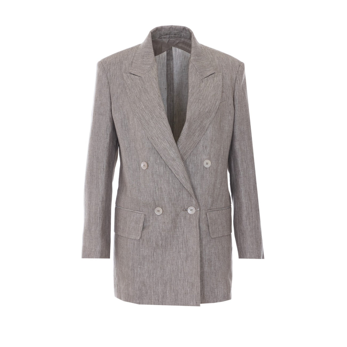 Max Mara Max Mara Women Olimpia Chevron Linen Double Breasted Blazer