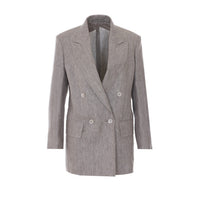 Max Mara Max Mara Women Olimpia Chevron Linen Double Breasted Blazer