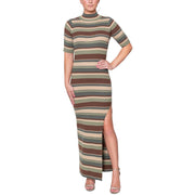 Esme Womens Striped Maxi Sweaterdress