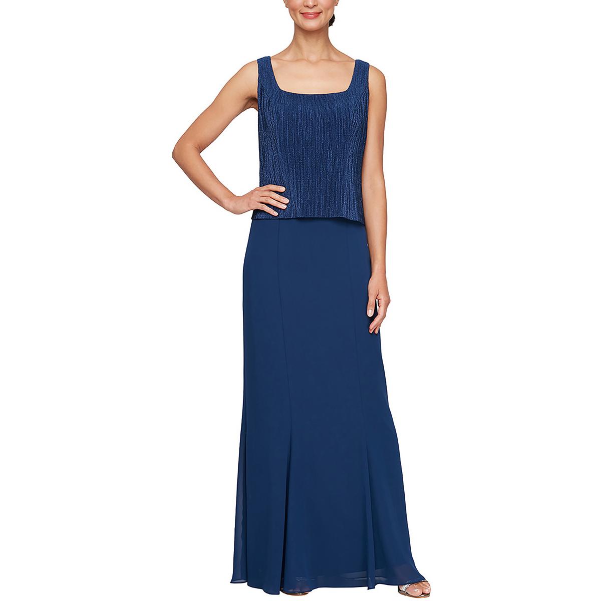 Womens Metallic 2PC Evening Dress