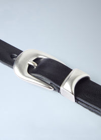 Our Legacy Men Curved Buckle Belt