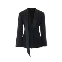 The Attico Women Oversized Ribbon Shawl Lapel Blazer