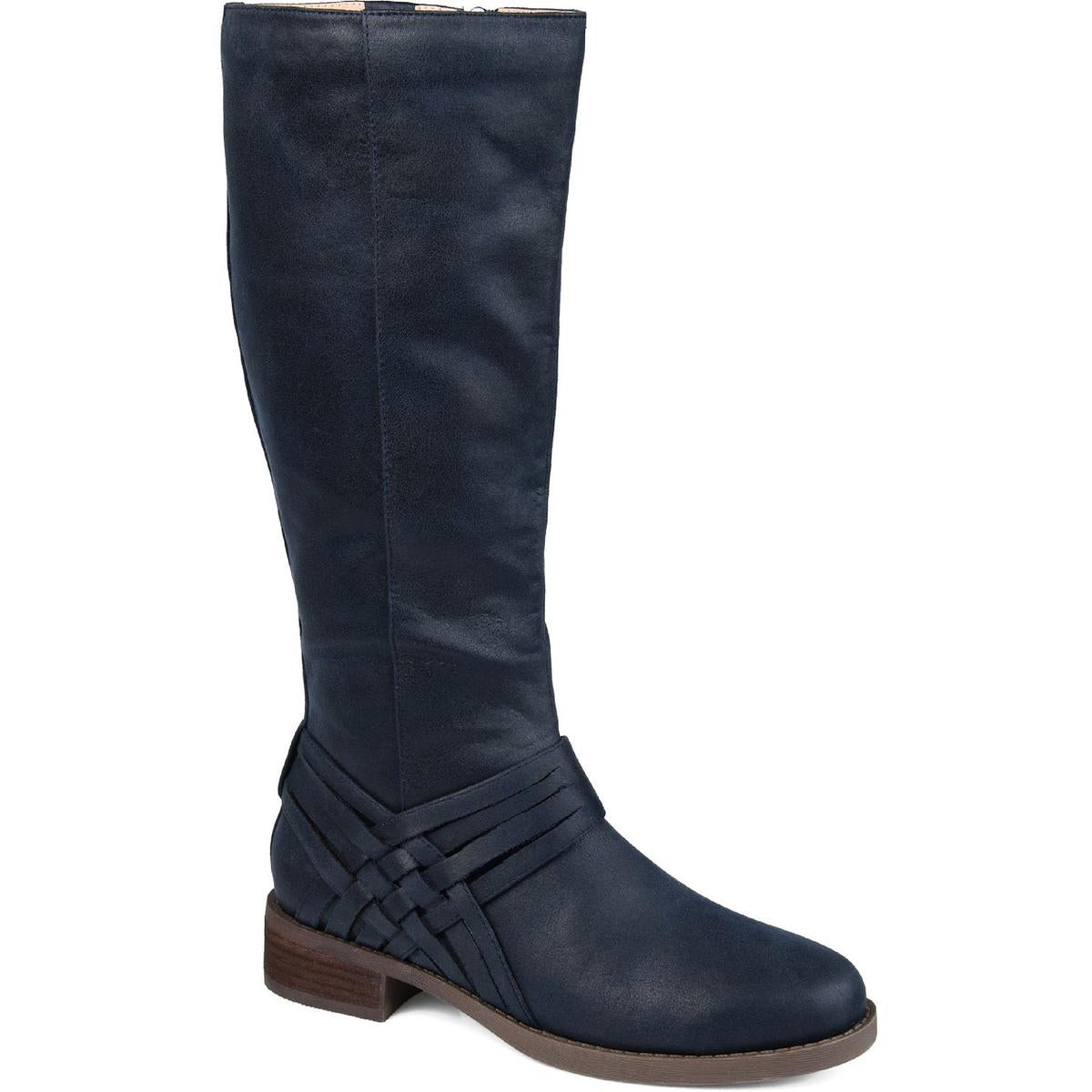 Womens Faux Suede Wide Calf Mid-Calf Boots